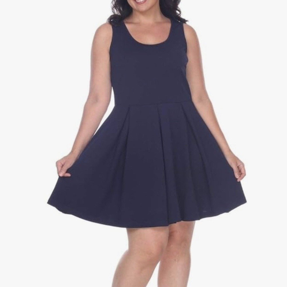 White Mark sleeveless navy blue summer Dress nwt 3x